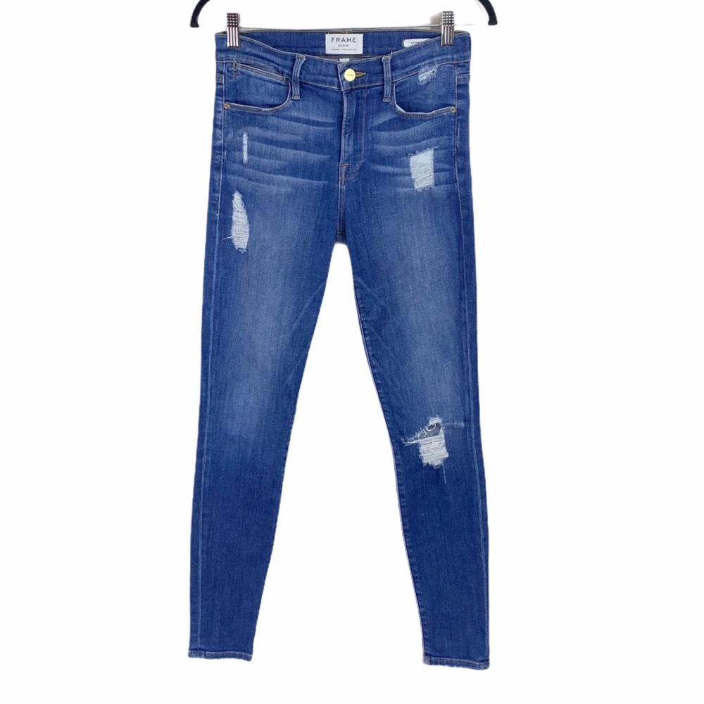 Frame Distressed Le High Skinny Jeans Size 26 - Picture 2 of 16